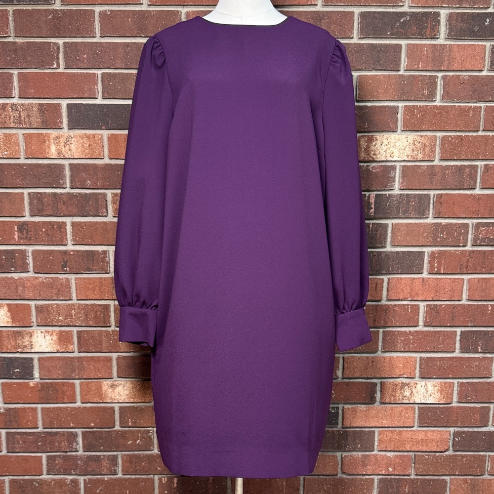 Elegant Jaeger Eggplant Shift Dress Size 18